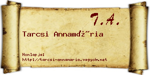 Tarcsi Annamária névjegykártya
